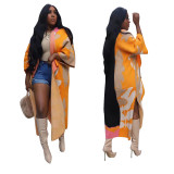 TS1287 women's casual short sleeved knitted long jacket