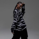 Loose and comfortable round neck pullover long sleeved woolen top