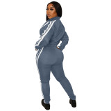 YM293 Printed Splicing Sports Set Two Piece Set