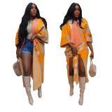 TS1287 women's casual short sleeved knitted long jacket