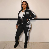 YM293 Printed Splicing Sports Set Two Piece Set