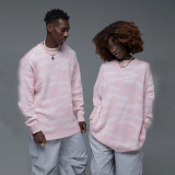 Loose and comfortable round neck pullover long sleeved woolen top