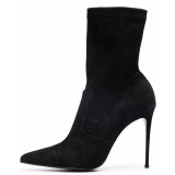 Large women's fashionable short imitation suede boots