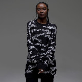 Loose and comfortable round neck pullover long sleeved woolen top
