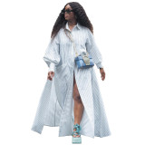 N8050 printed fashionable casual long size shirt skirt