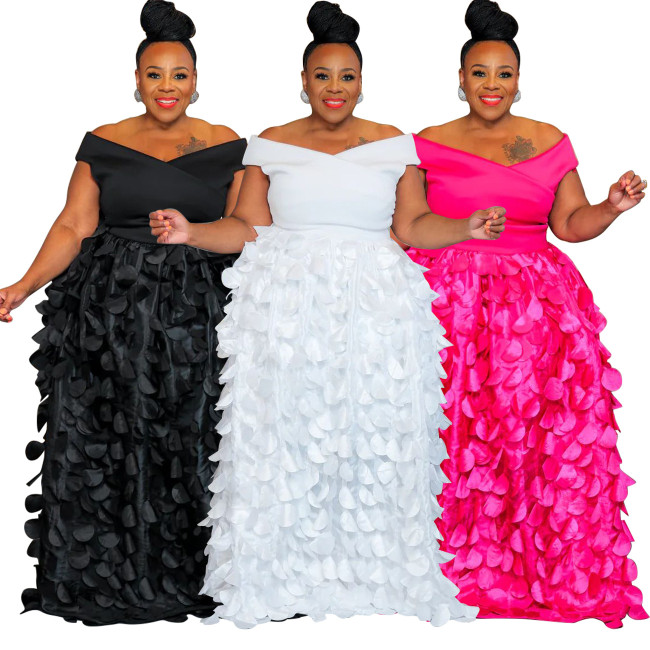 N8052 plus size dress with high waist for slimming and elegant banquet evening gown