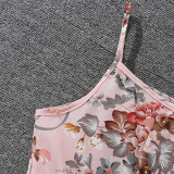 Sweet printed camisole princess dress long sleeved jacket set