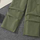 Autumn outfit with versatile letter long sleeved hoodie and work pants for children