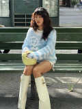 Sweet, fresh, lazy and versatile round neck pullover knitted women's sweater for women