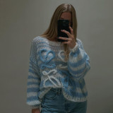 Sweet, fresh, lazy and versatile round neck pullover knitted women's sweater for women