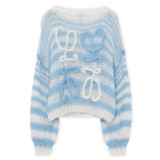 Sweet, fresh, lazy and versatile round neck pullover knitted women's sweater for women