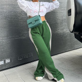 New women's high waist wide sport pine casual pants