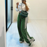 New women's high waist wide sport pine casual pants
