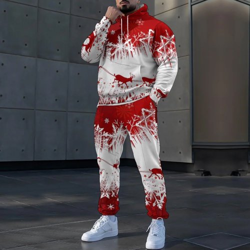 Christmas hoodie daily casual long pants long sleeved set