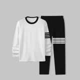 Casual Sports Daily Round Neck Long Sleeve Pants Set