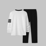 Casual Sports Daily Round Neck Long Sleeve Pants Set