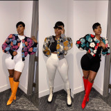 Loose single breasted cardigan short jacket