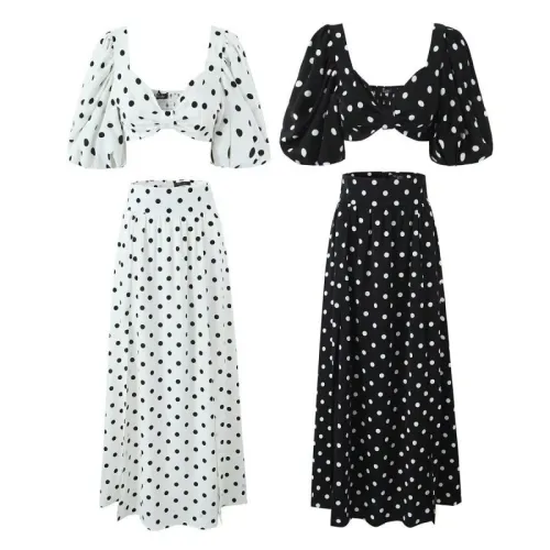 Seaside vacation style sexy split top half skirt set DZ3926