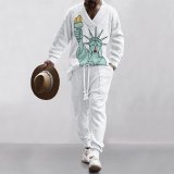 Statue of Liberty casual loose pants long sleeved set