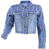 Denim jacket long sleeved top