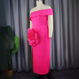 AM030333 strapless slit dress party party party party temperament dress