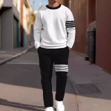 Casual Sports Daily Round Neck Long Sleeve Pants Set