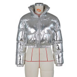 Hot stamping cotton jacket casual short jacket jacket
