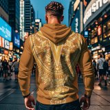 Digital printed casual sports hooded sweatshirt set