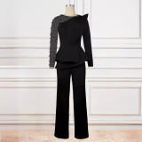 AM220928 Designer Splicing Nail Bead jumpsuit slimming banquet dress outfits for women
