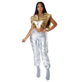 Hot stamping cotton jacket, vest, bread jacket, vest