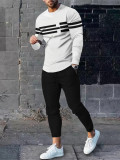 Casual Sports Daily Round Neck Long Sleeve Pants Set
