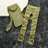 605 New Velvet Leisure Sports Set Women's Hot Diamond Letter Two Piece Set