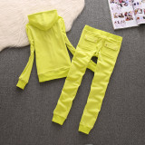 611,611-605Velvet sports suit, ankle pants, casual two-piece set