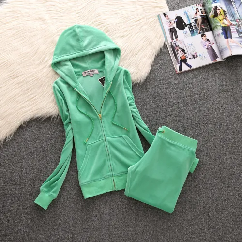611,611-605Velvet sports suit, ankle pants, casual two-piece set
