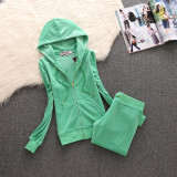 611,611-605Velvet sports suit, ankle pants, casual two-piece set