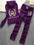 639Velvet sports suit women's slim fit cardigan two-piece set