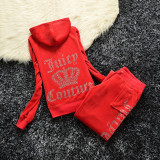 2210,7299 Hot stamping letter velvet two-piece set