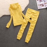 611,611-605Velvet sports suit, ankle pants, casual two-piece set
