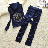 7312,9312 Velvet sports suit straight leg pants sweatshirt two-piece set