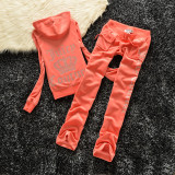 605 New Velvet Leisure Sports Set Women's Hot Diamond Letter Two Piece Set