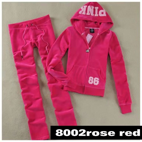 8002 Autumn goose down straight leg pants cardigan hooded set