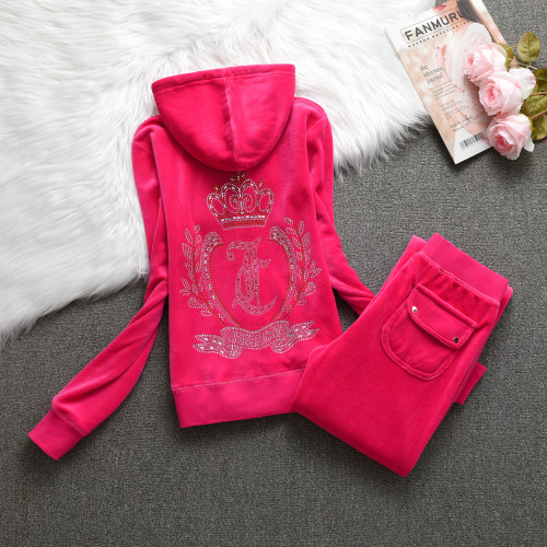 677 Casual and sporty women's hot pressed velvet set, two-piece set