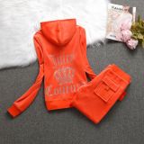 2210,7299 Hot stamping letter velvet two-piece set