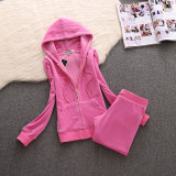 611,611-605Velvet sports suit, ankle pants, casual two-piece set