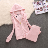 611,611-605Velvet sports suit, ankle pants, casual two-piece set