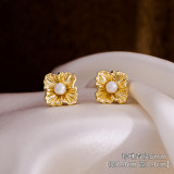 Freshwater Pearl Love Butterfly Zircon Earnail Electroplating S925 Silver Needle