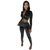 YD8652-G9   Two piece set with exposed waist and no down velvet