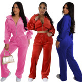 YD8791-F1   Two piece set of open waisted cardigan without down fabric
