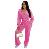 YD8791-F1   Two piece set of open waisted cardigan without down fabric
