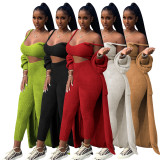 YD8677-H6 sexy camisole cardigan three piece set